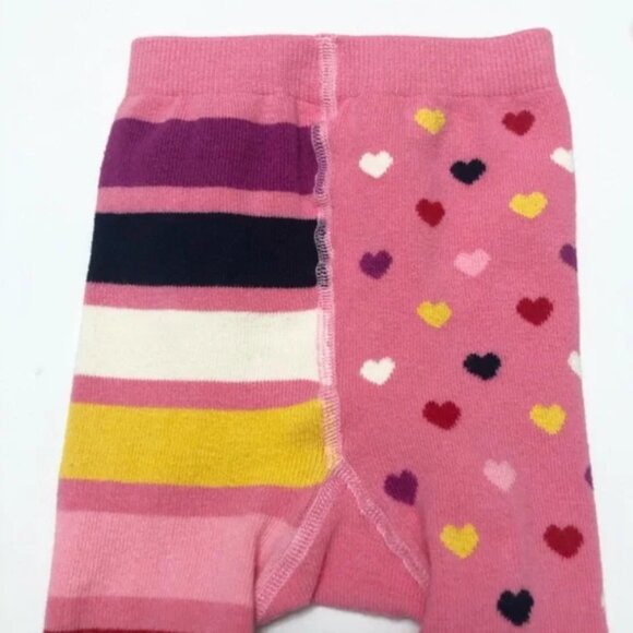 Hanna Andersson | Pink Tights with Stripes and Hearts Girls Size 3-4 - Picture 2 of 8